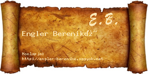 Engler Bereniké névjegykártya